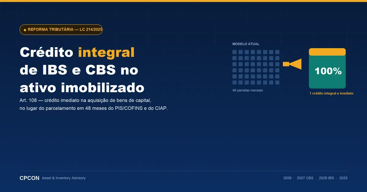 LC 214/2025: Crédito Integral de IBS/CBS no Ativo Imobilizado
