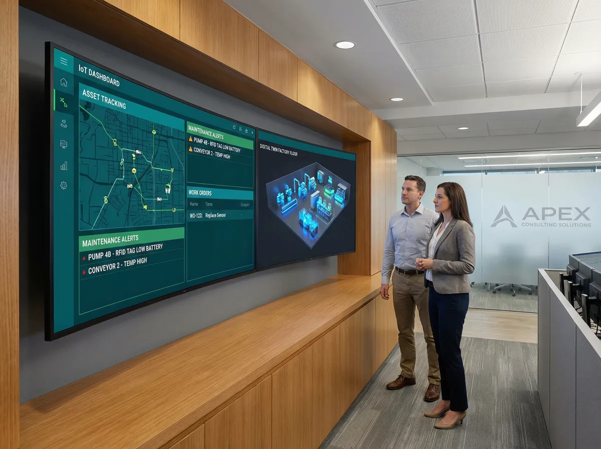 Dashboard CMMS com rastreamento RFID em tempo real
