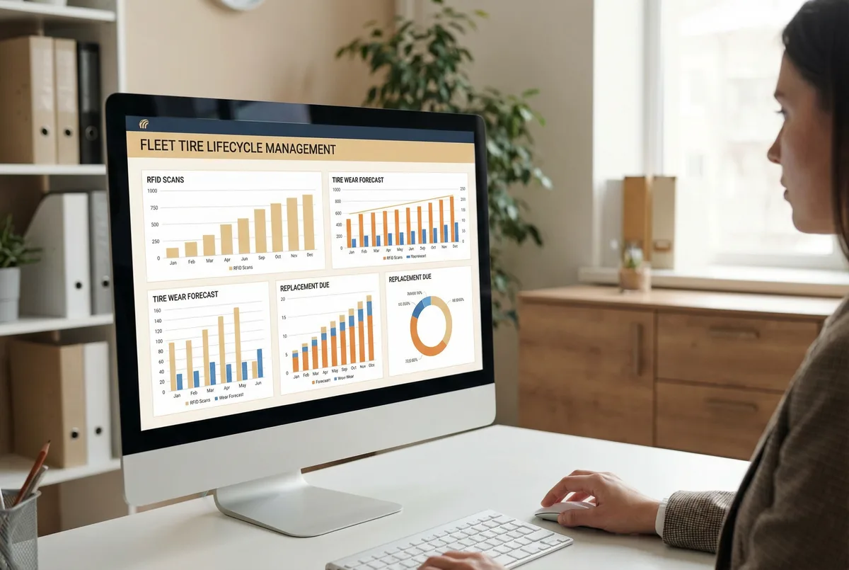 Pneu OTR com sensor RFID em mineração