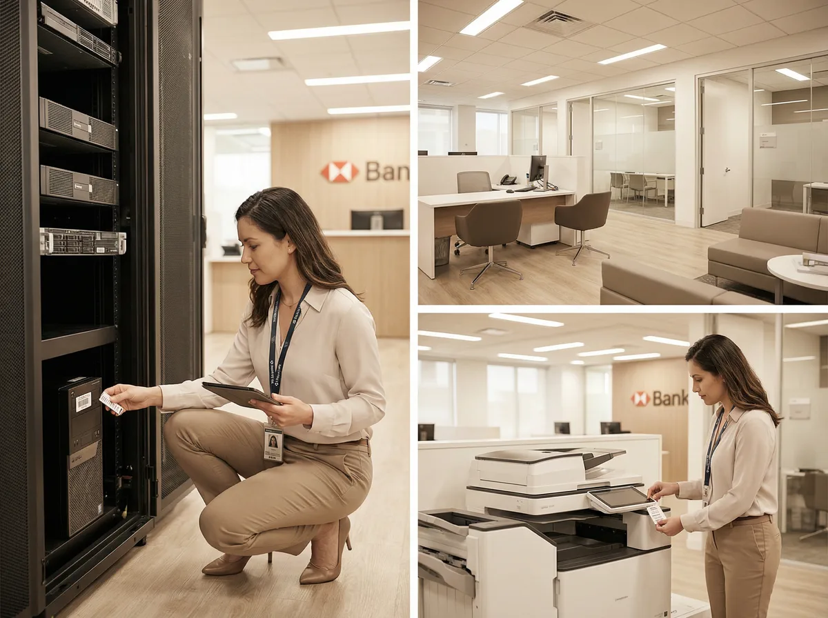 Inspeção de ativos em instituição financeira