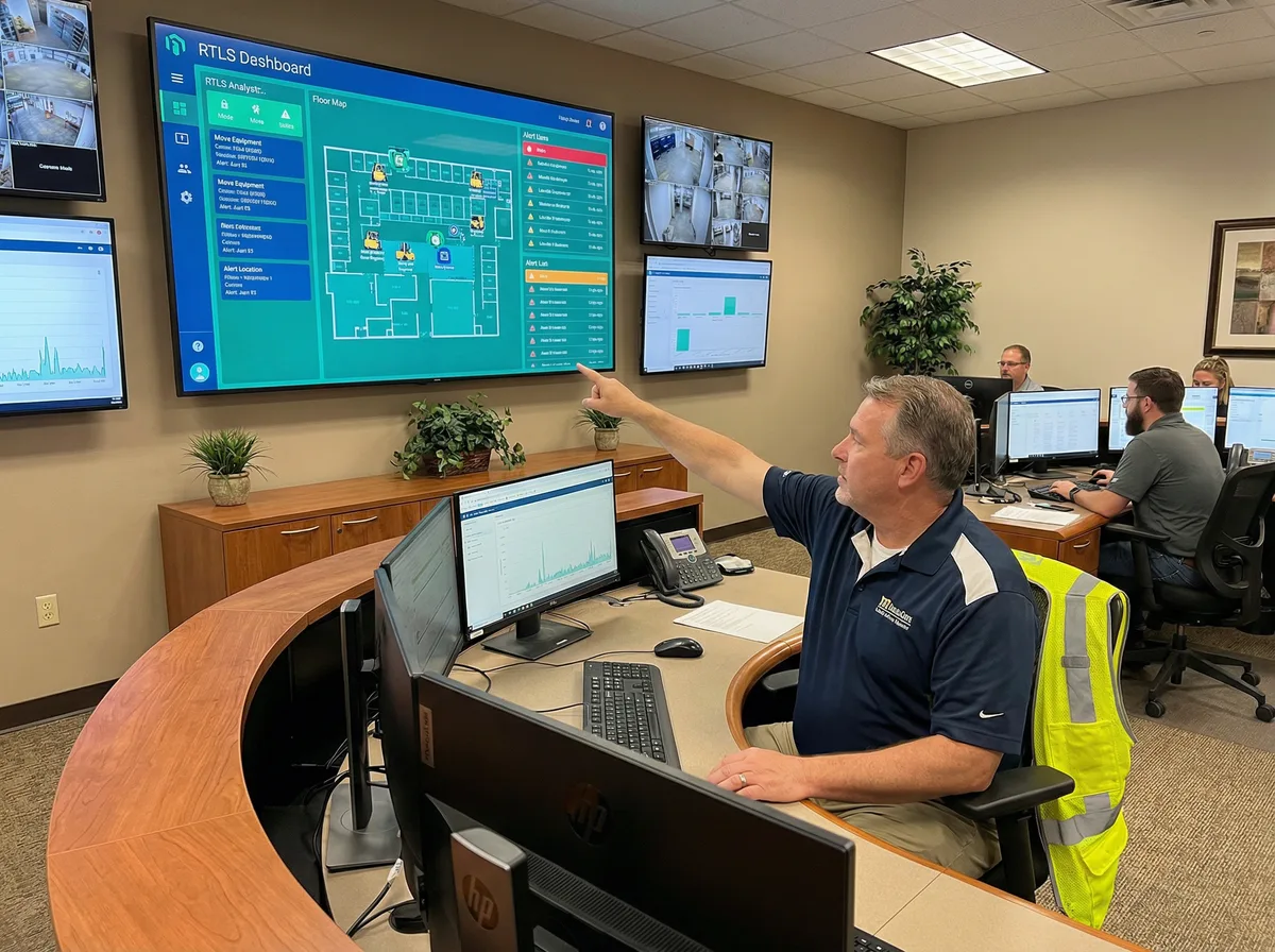 Dashboard RTLS com rastreamento de ativos em tempo real