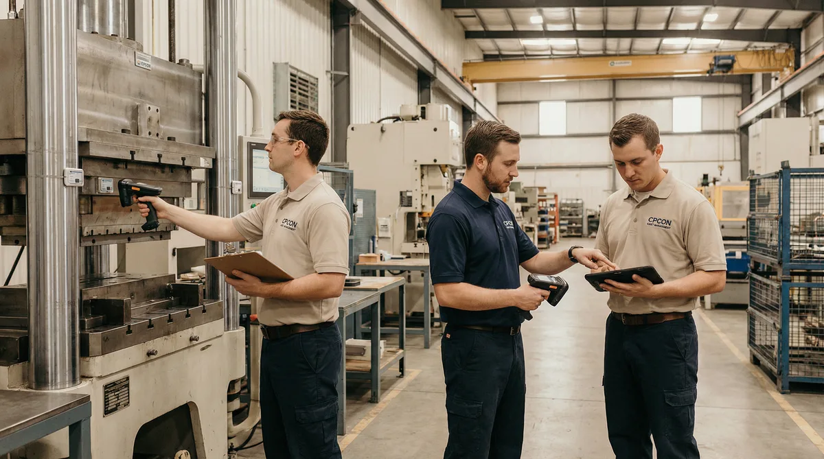 Inventário de ativos de planta industrial